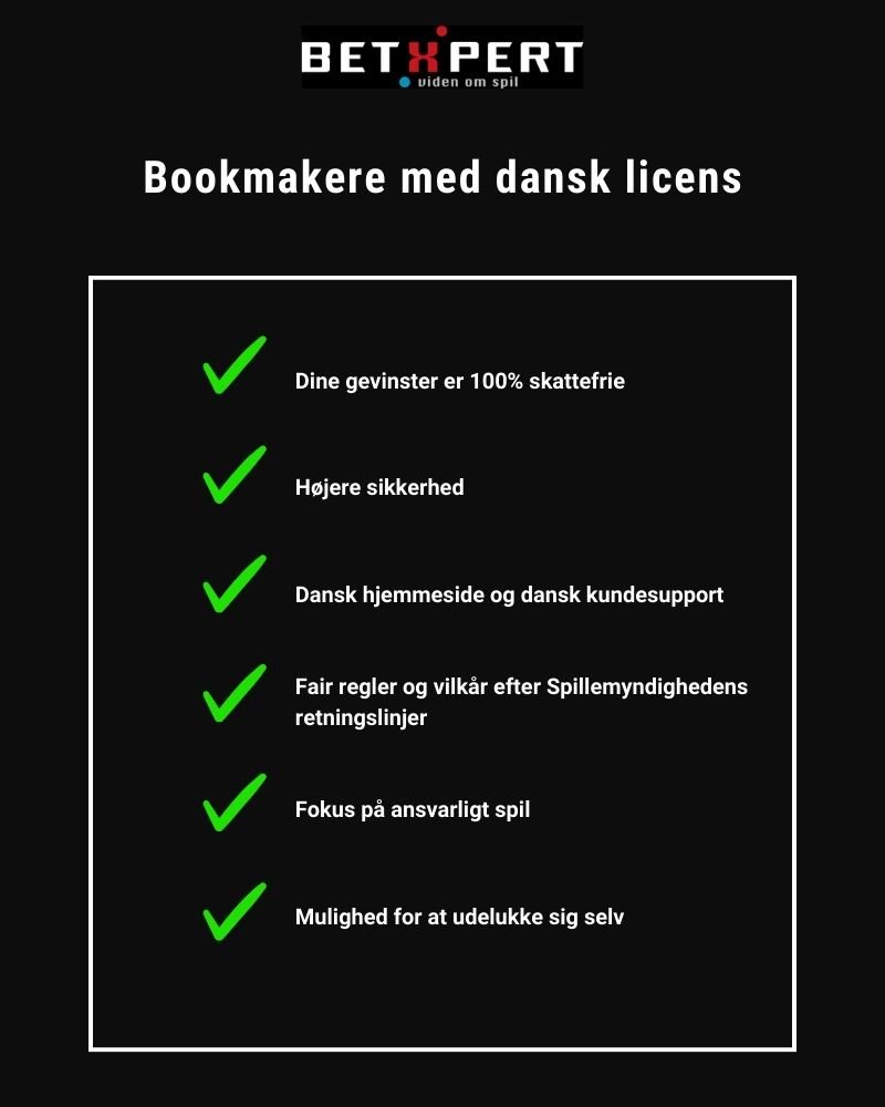 Fordele ved at spille hos bookmakere med dansk licens