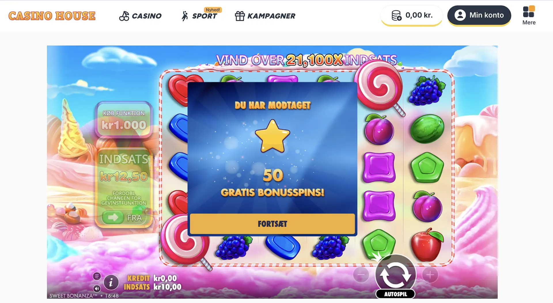 Casino House Sweet Bonanza free spins
