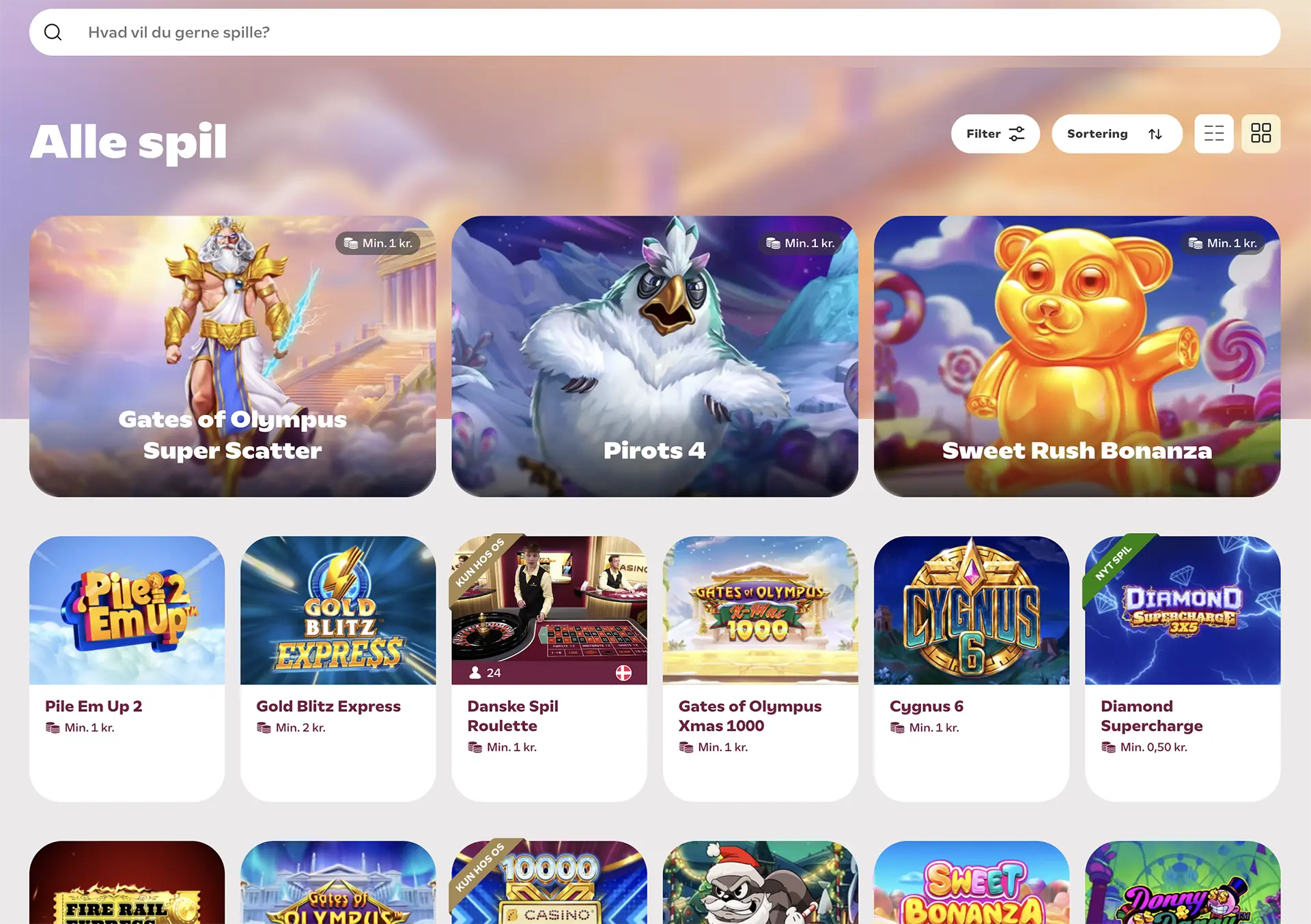 Danske Spil Casino spiludvalg