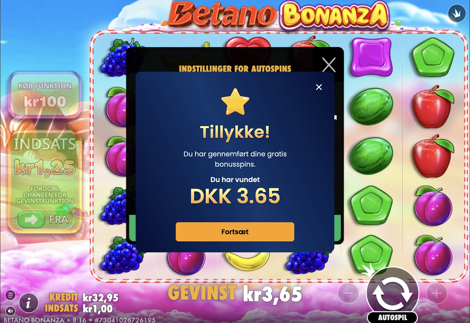 Betano Bonanza free spins gevinst