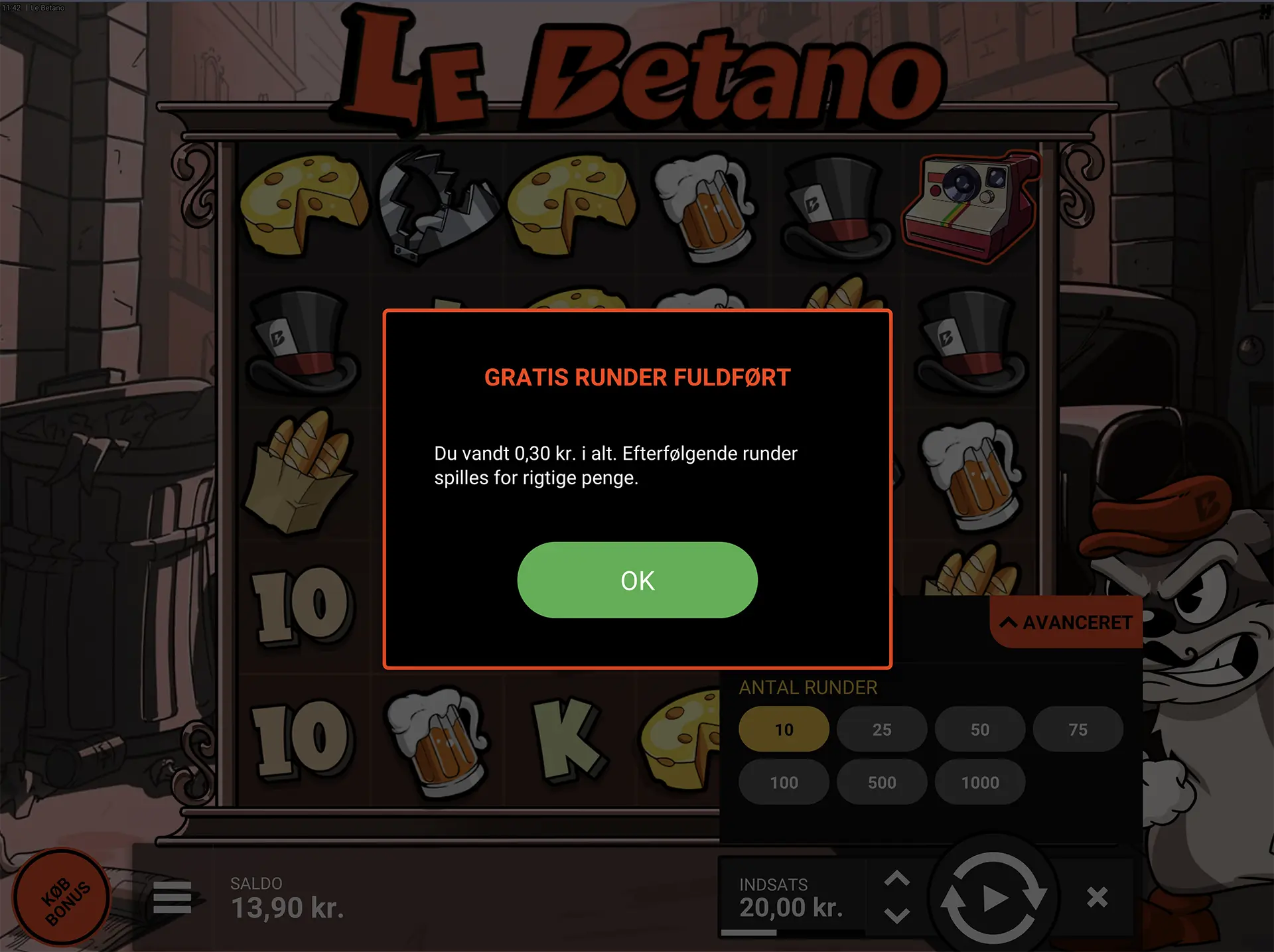 Le Betano free spins gevinst