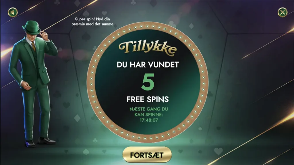 Mr Green lykkehjul gevinst