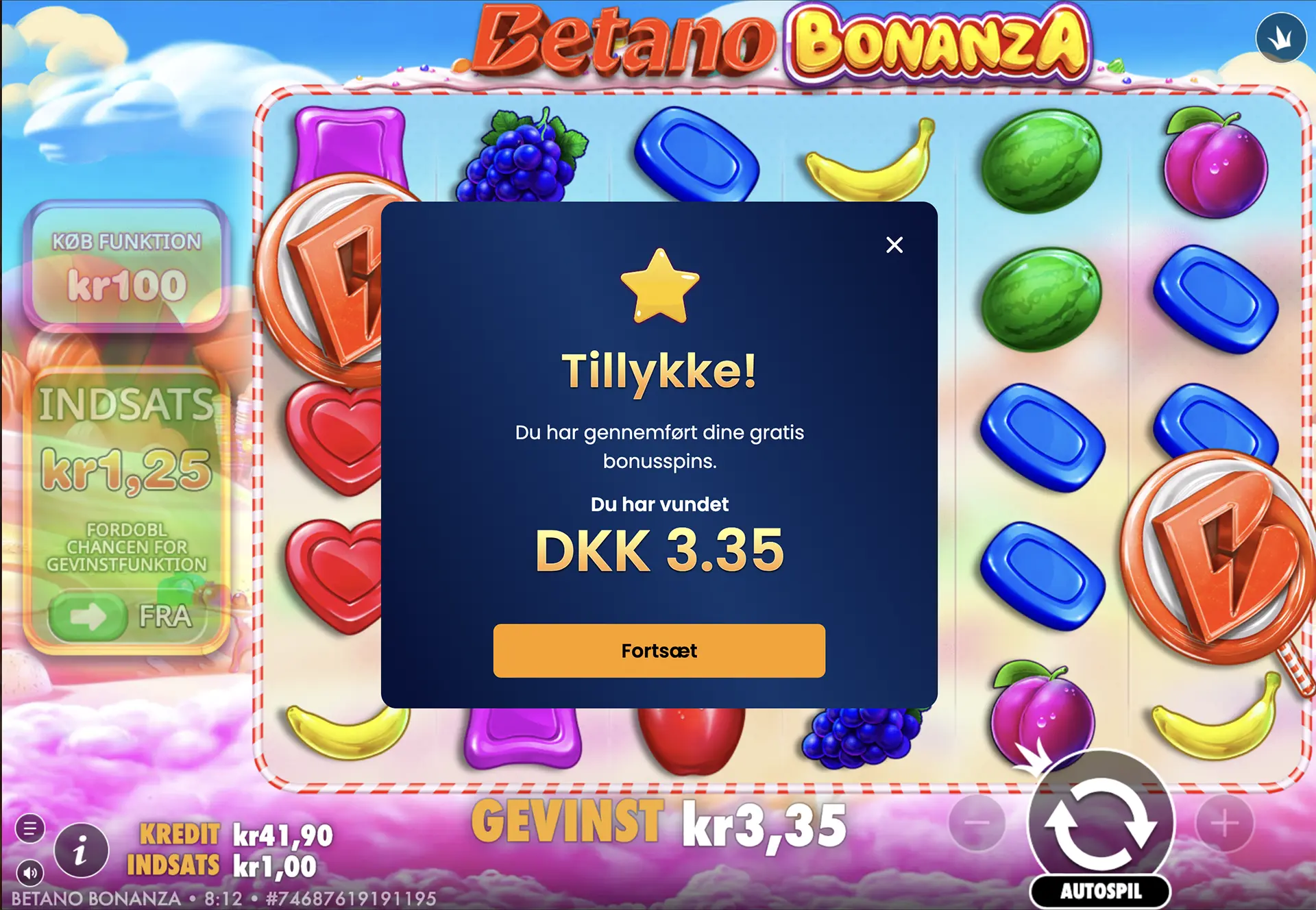 Betano Bonanza free spins gevinst 13 maj 2026