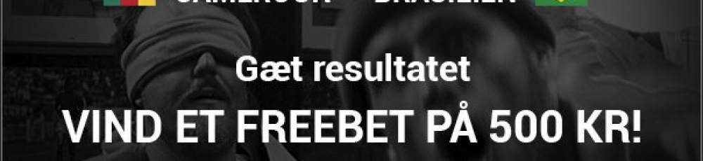 Gæt resultatet af Cameroun - Brasilien og vind 500-kroners bonusbet hos NordicBet