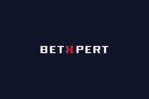 BetXpert logo på mørkeblå baggrund