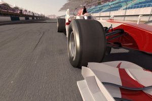 Formel 1 bil på racerbanen