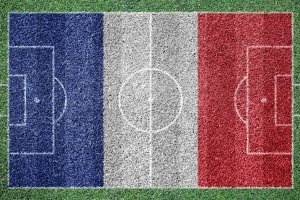 Fransk flag på fodboldbane