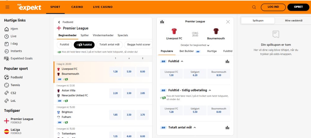 Tidlig udbetaling-funktion