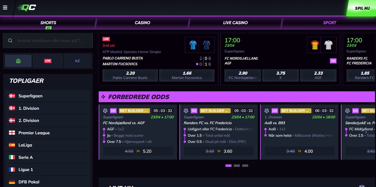 Odds hos Quick Casino