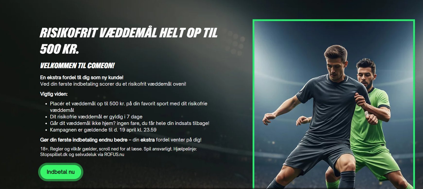 Risikofrit spil hos ComeOn