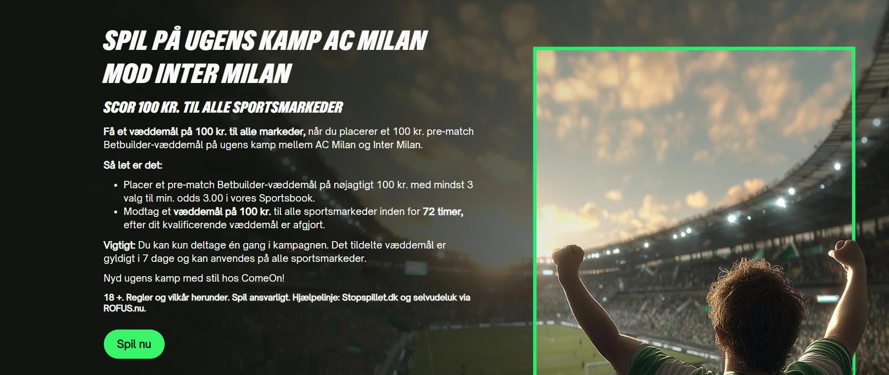 Freebet til ugens kamp hos ComeOn