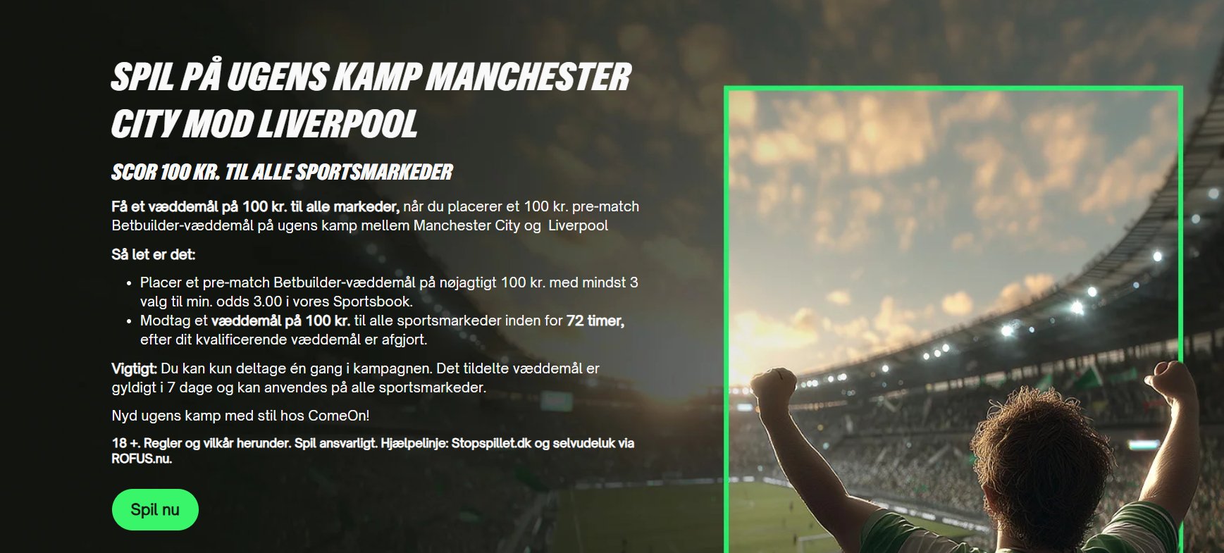 Kampagne til ugens kamp hos ComeOn